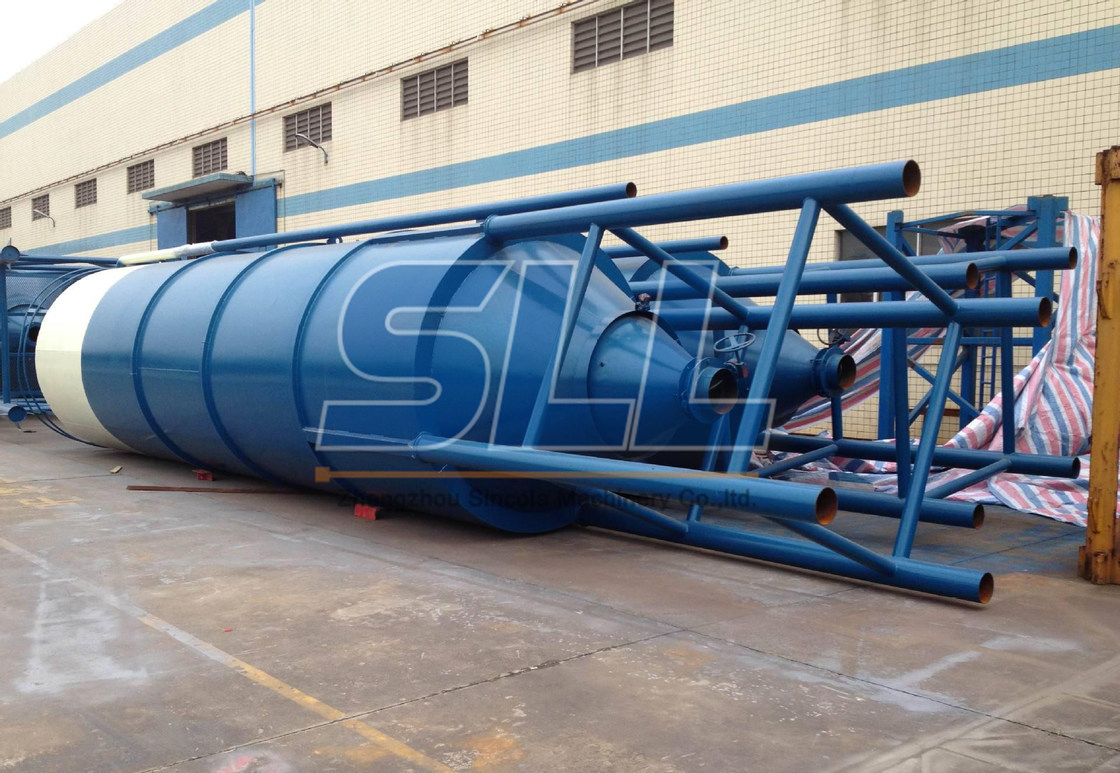 300 Ton Bulk Storage Silos , Lime Storage Silo For Concrete Mixing Plant