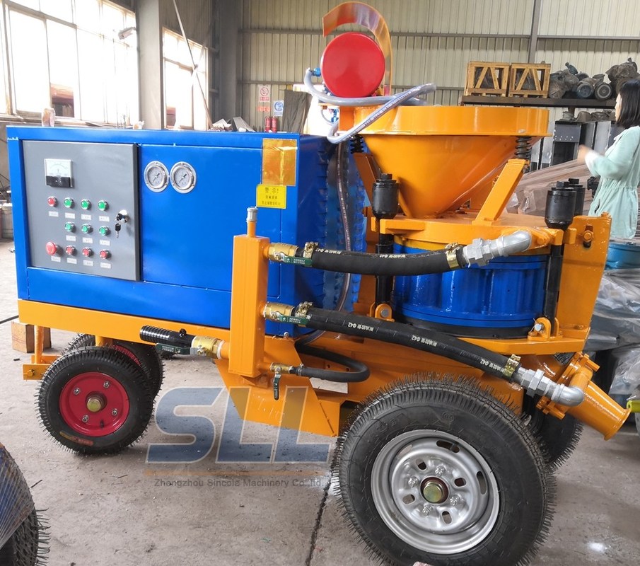 Less Dust Wet Shotcrete Equipment , Electric Type Concrete Cement Sprayer
