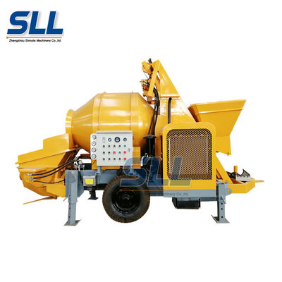 China 30m3/H Mobile Concrete Mixer , Useful Diesel Automatic Concrete Mixer With Pump supplier