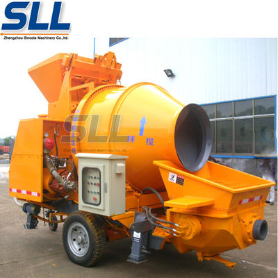 30m3/H Mobile Concrete Mixer , Useful Diesel Automatic Concrete Mixer With Pump supplier